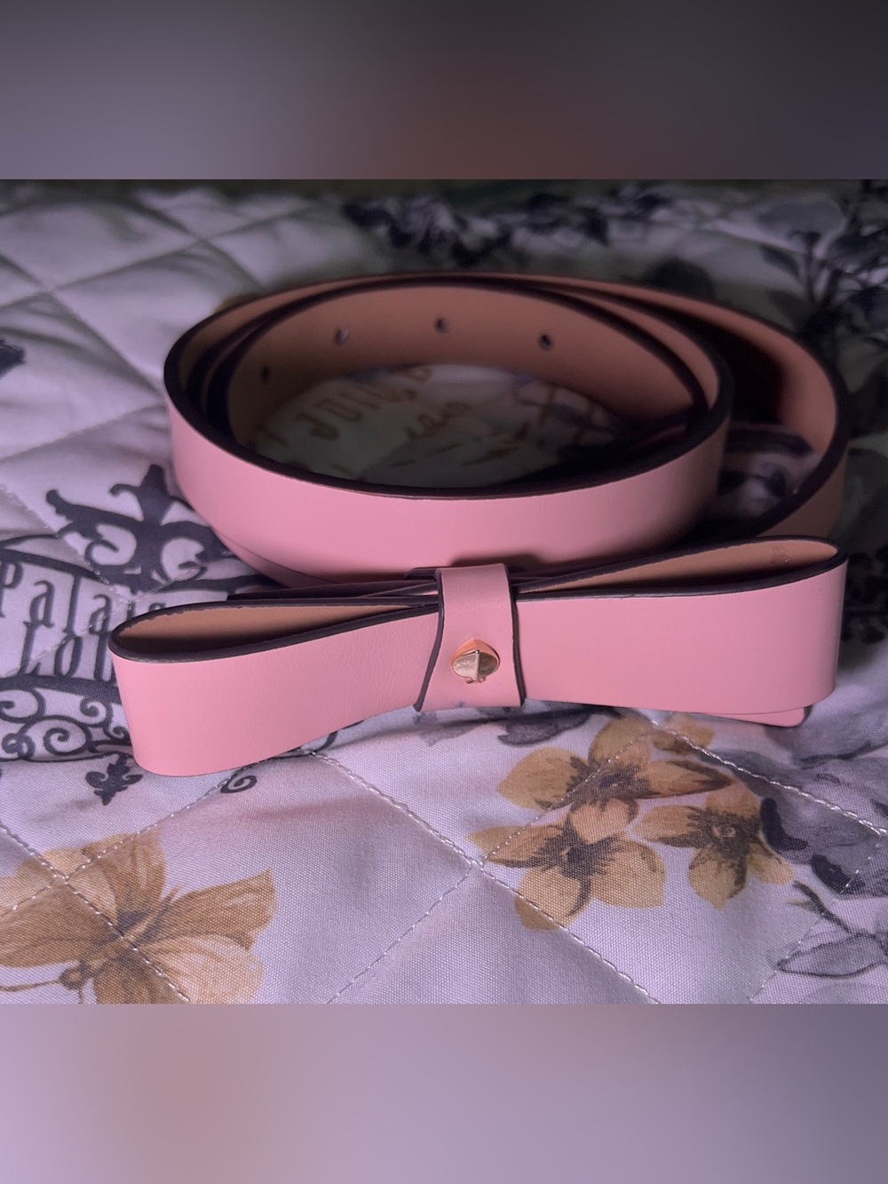 kate spade Pink Bow Waist Belt with Gold Stud